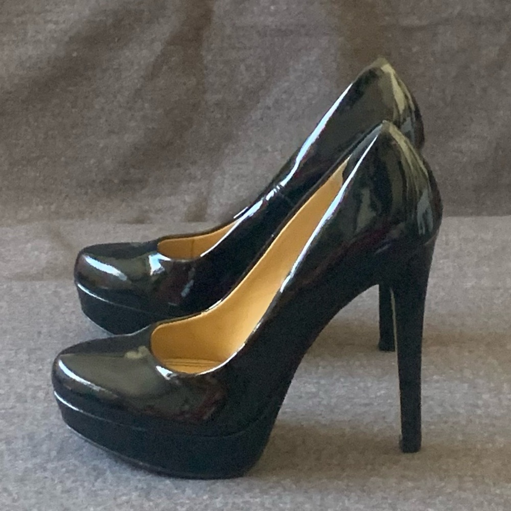 Chinese Laundry Black Patent Leather Platform High Heels